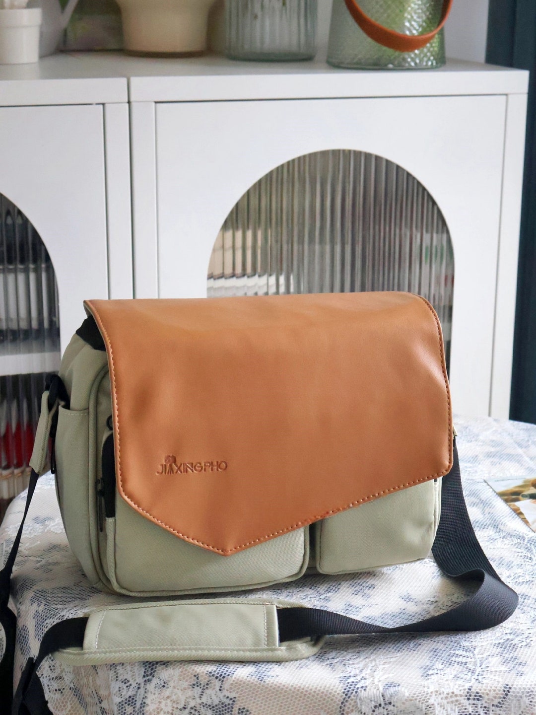 Camera Bag, Vintage Army Green Camera Bag,personalized Messenger Bag