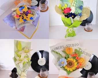 Custom Gift Bouquets, Handmade Flowers, Everlasting Bouquets, Bridal Bouquets, Crochet