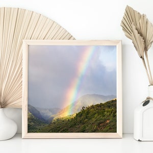 Rainbow in Kauai, Hawaii Fine Art Print, 8x10, 11x14, 16x20, 20x24, Square, Travel Print, Gallery Wall Art, Coastal Picture, Home Decor image 5