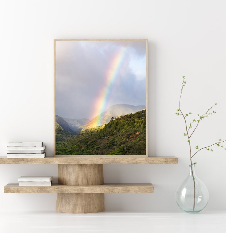 Rainbow in Kauai, Hawaii Fine Art Print, 8x10, 11x14, 16x20, 20x24, Square, Travel Print, Gallery Wall Art, Coastal Picture, Home Decor image 4