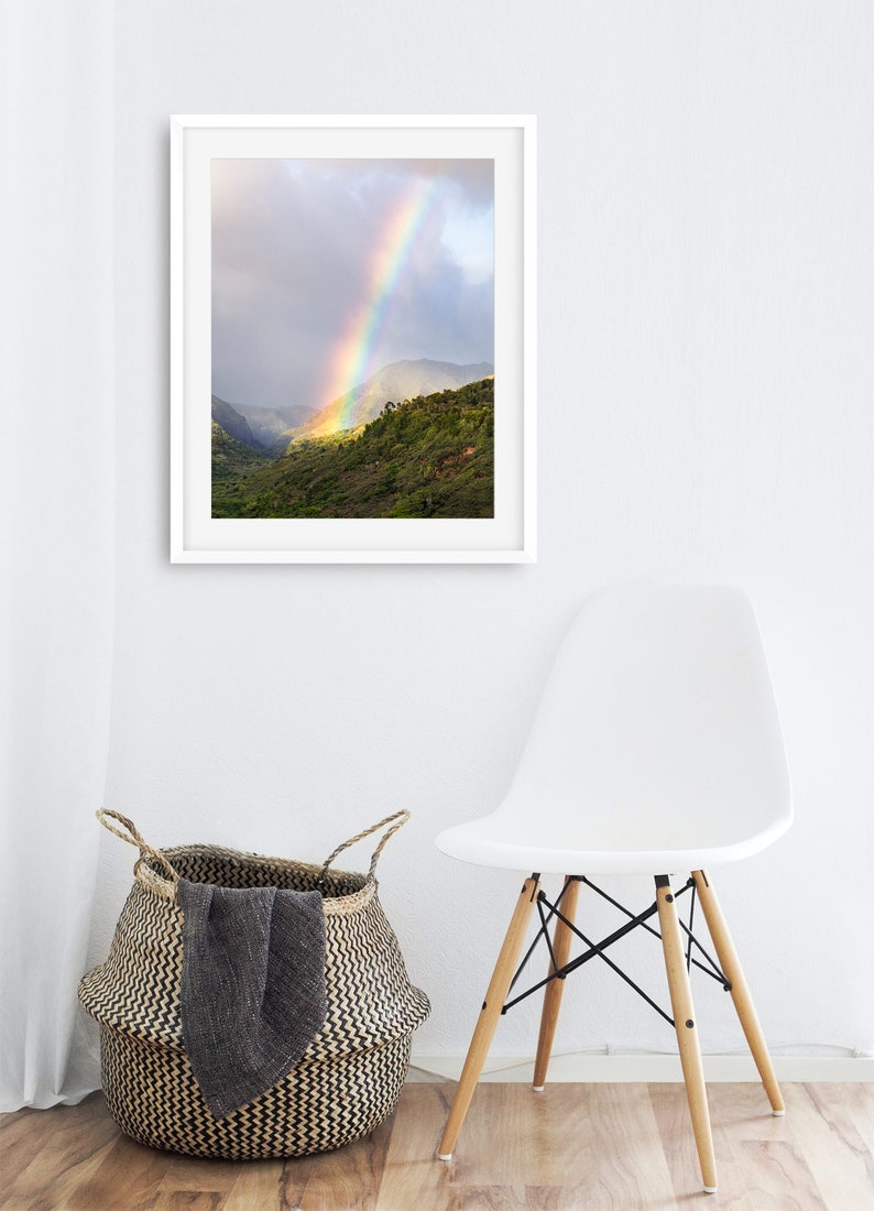 Rainbow in Kauai, Hawaii Fine Art Print, 8x10, 11x14, 16x20, 20x24, Square, Travel Print, Gallery Wall Art, Coastal Picture, Home Decor image 2