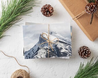 Set of 5 Blank Assorted Rocky Mountain Christmas Cards With Envelopes, Winter Scenes, Alberta, BC, Canadian Landscapes, Greeting Cards