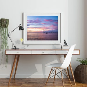 Cotton Candy Sky & Sailboats Maui, Hawaii Fine Art Print, Travel Print, Gallery Wall Art, Beach Picture, Photo Home Decor image 3