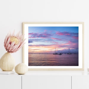 Cotton Candy Sky & Sailboats Maui, Hawaii Fine Art Print, Travel Print, Gallery Wall Art, Beach Picture, Photo Home Decor image 4