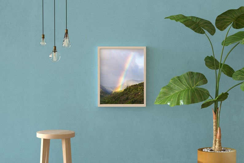 Rainbow in Kauai, Hawaii Fine Art Print, 8x10, 11x14, 16x20, 20x24, Square, Travel Print, Gallery Wall Art, Coastal Picture, Home Decor image 3