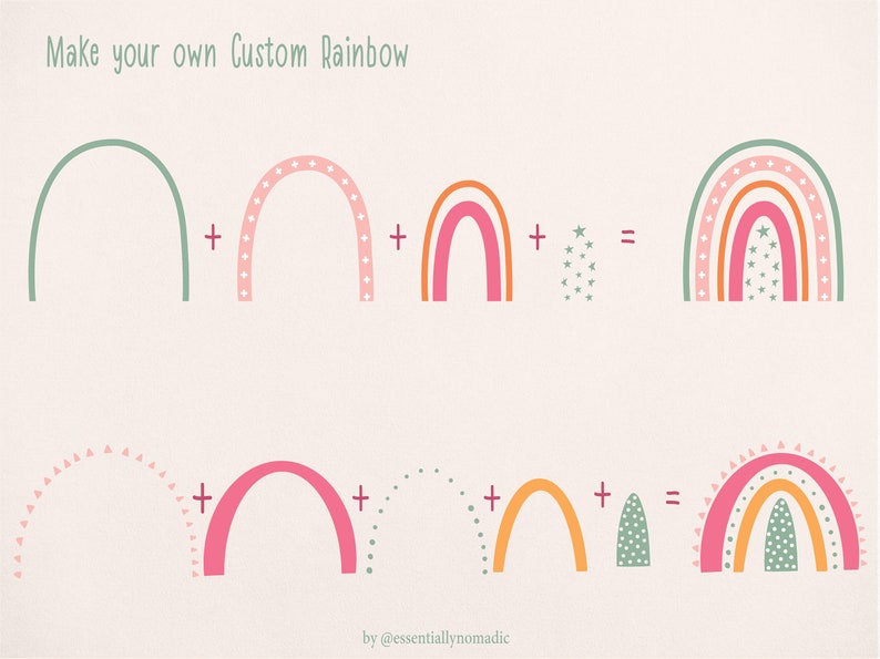 Download Boho Rainbow SVG Set Rainbow Clipart in PNG Vector files ...