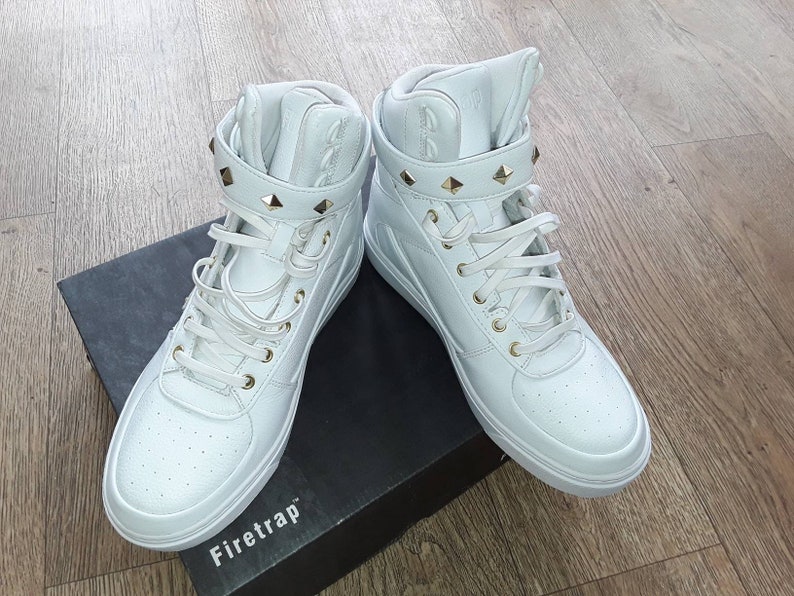 ladies white and gold trainers