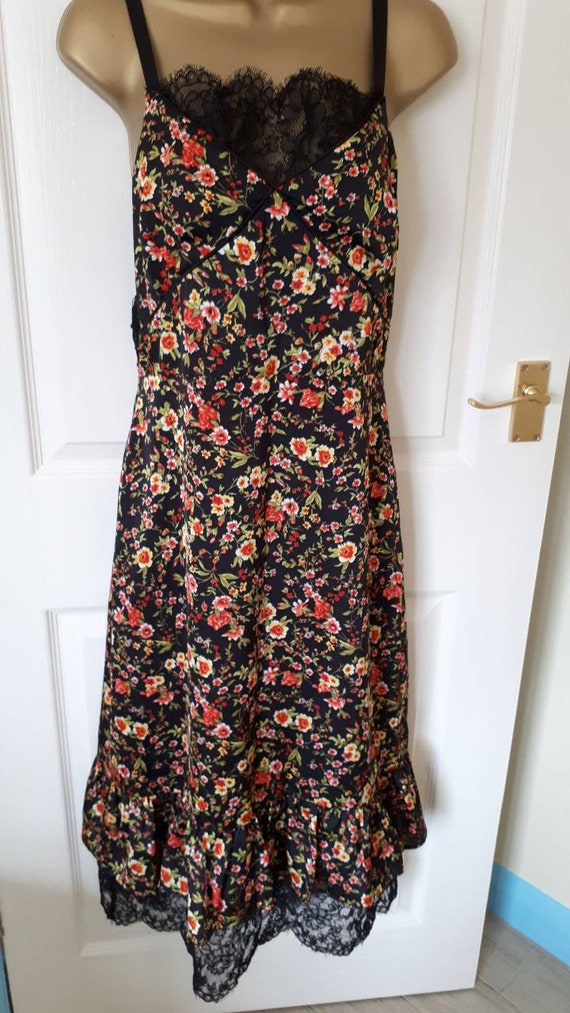 warehouse red floral dress