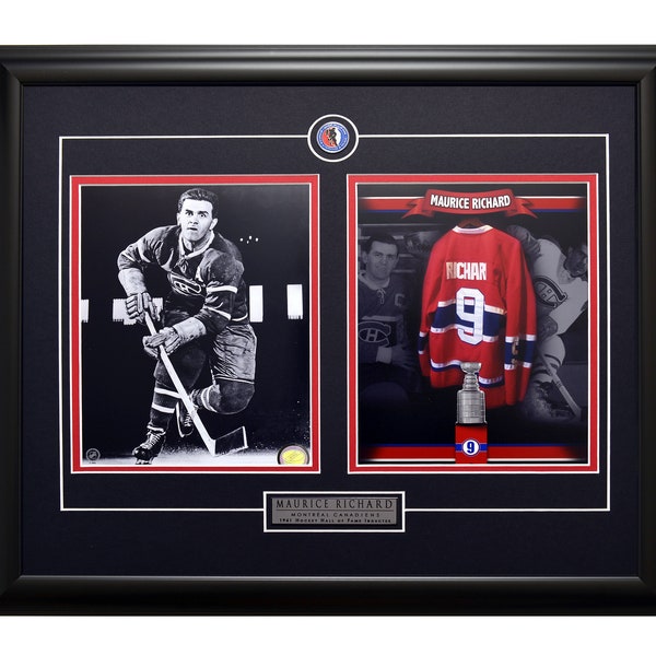 Montreal Canadiens Maurice Richard Action Shot & Tribute Two Framed 8x10 Licensed Photos