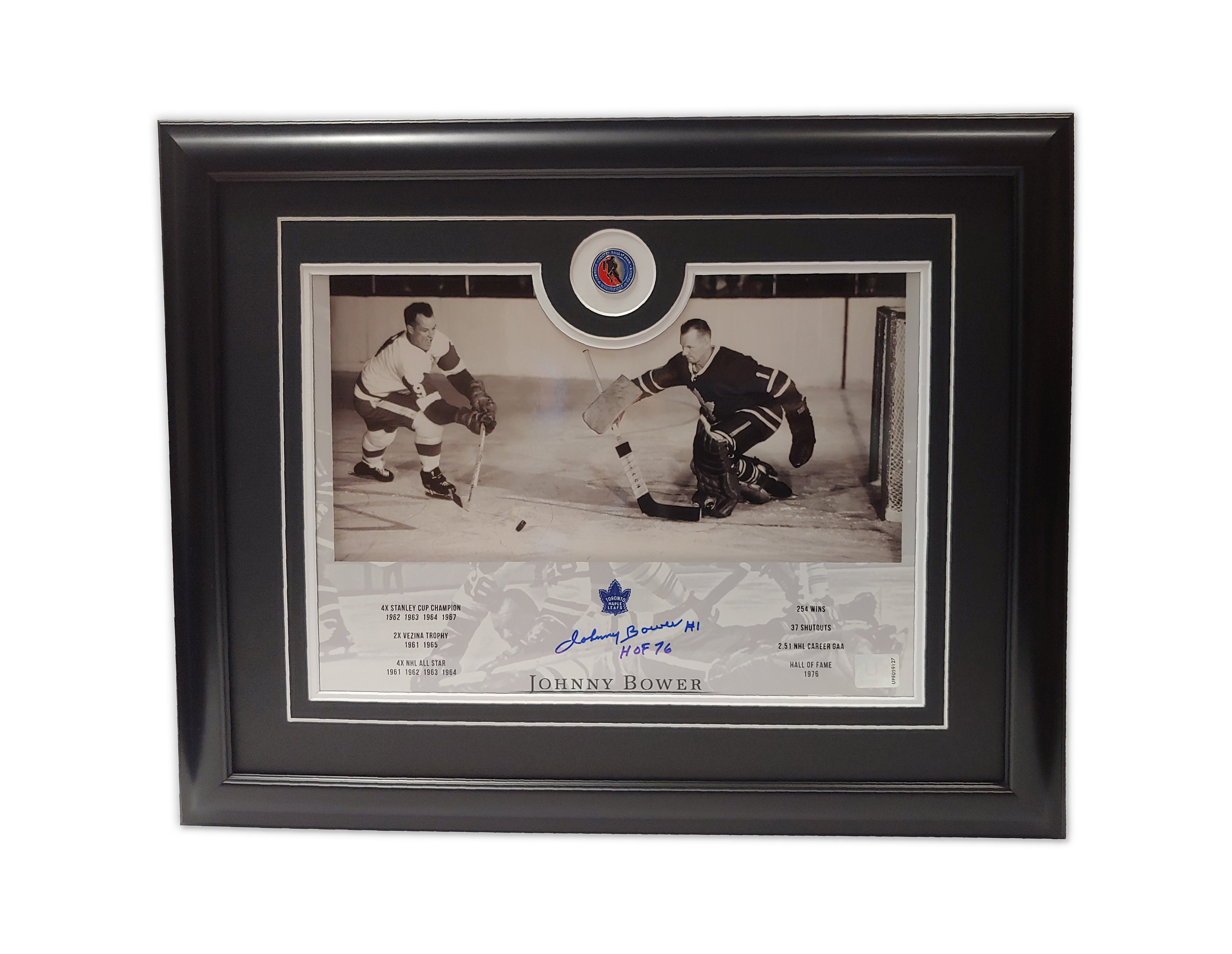 Johnny Bower Signed 1967 Stanley Cup (Blue), Ltd Ed /67 - Toronto