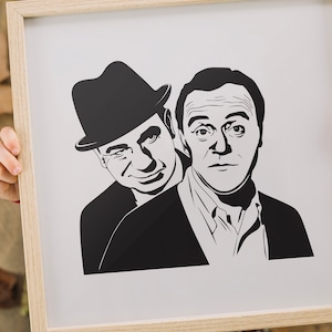 DIE ODD COUPLE ich Filmkunst, minimalistische Kunst, herunterladbare Druck, druckbare moderne, schwarz, Poster, quadratische Filmplakat