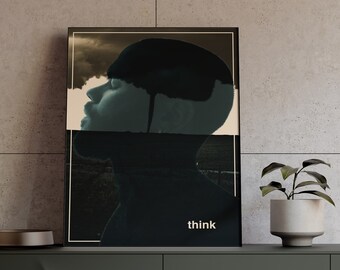 THINK I Minimalist concept art, Downloadable print, Printable modern, Abstract painting, Conceptual art