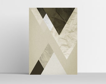 Geometric Mountain Art Print, Abstract Scandinavian Home Decor (Digital Download)