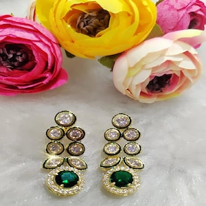 Hand Made  Kundan Meenakari Earrings for the Statement
