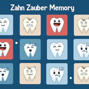 Zahnputz Memory-Spiel für Kinder – Lernspiel zum Ausdrucken & Ausschneiden – Fördert Zahngesundheit spielerisch