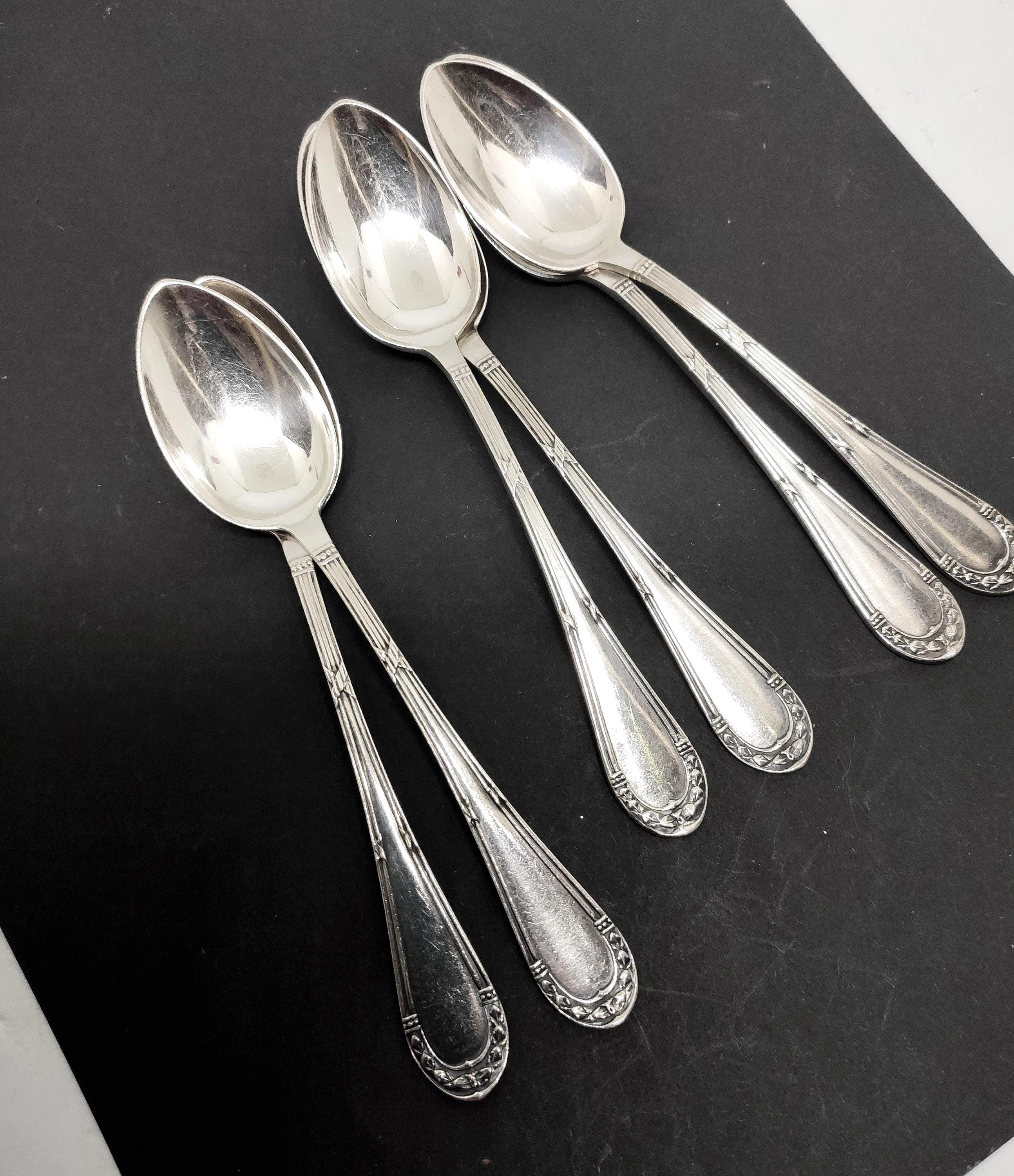 Kaffeelöffel für 6/12 Personen, ROKOKO VSF V.S.F. Besteck 90er Silberauflage,