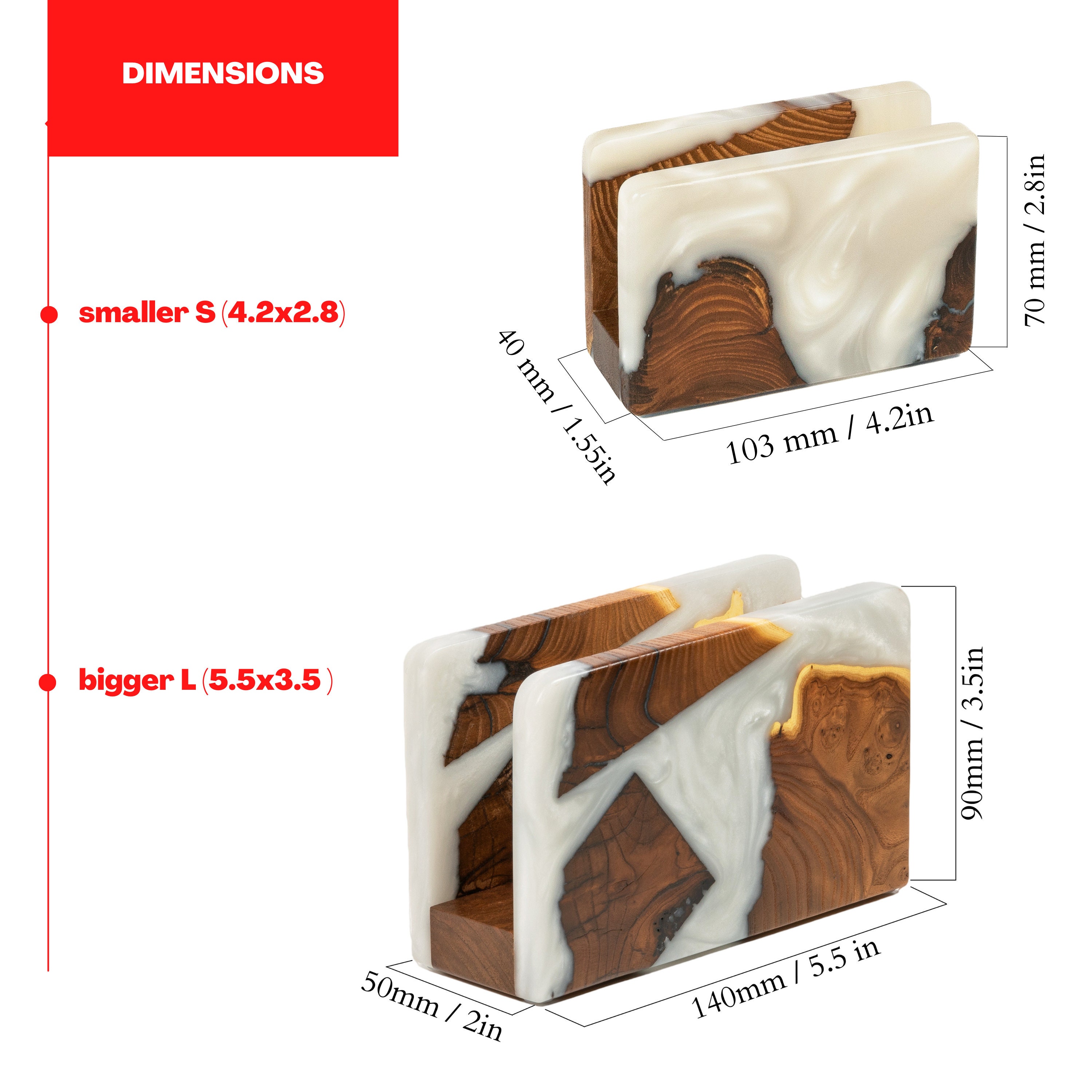 HYGGE cobalt Blue Resin & Wood Napkin Holder. Napkin Etsy