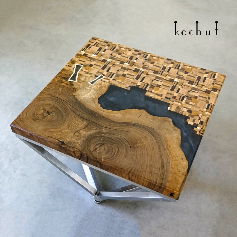 Wood Side Table Epoxy Resin Side Table Design Wood Modern Etsy