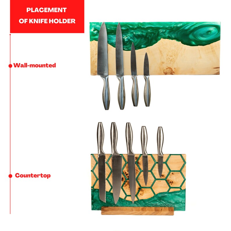 UNIVERSE Knife Block for 6 Knives / Wood & Resin Etsy