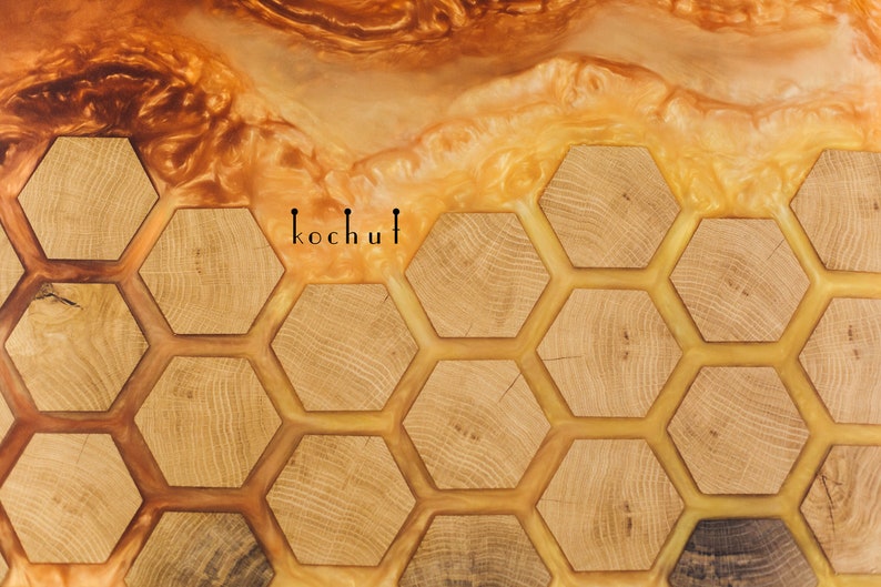 Epoxy resin end table with oak epoxy table luxury Etsy