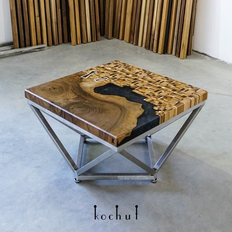 Wood Side Table Epoxy Resin Side Table Design Wood Modern Etsy