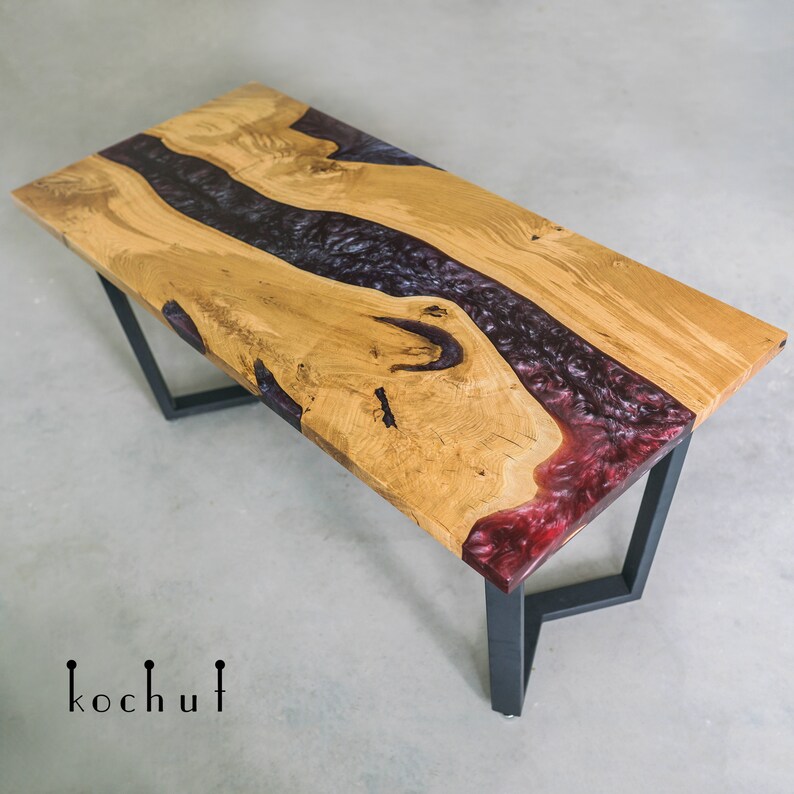 Oak epoxy table epoxy table design wood epoxy resin table Etsy