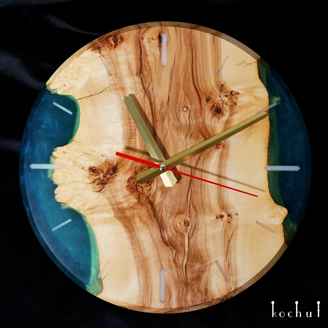 Epoxy and wood unique wall clock Etsy