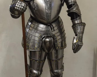 Medieval Knight Gothic Battle Warrior Full Body Armour Suit 18 Gauge Steel