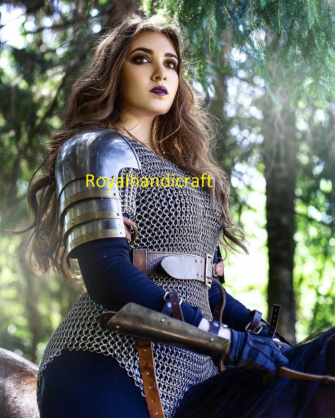 Medieval Woman Lady Armor With Completefemale Armor, Female Knight Set Chain  Mail 18 Gauge Steel 