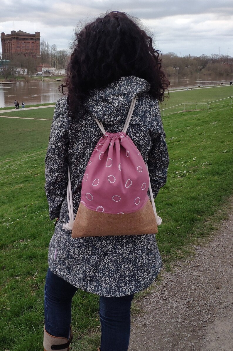 Backpack Gym bag of cork /& canvas fabric