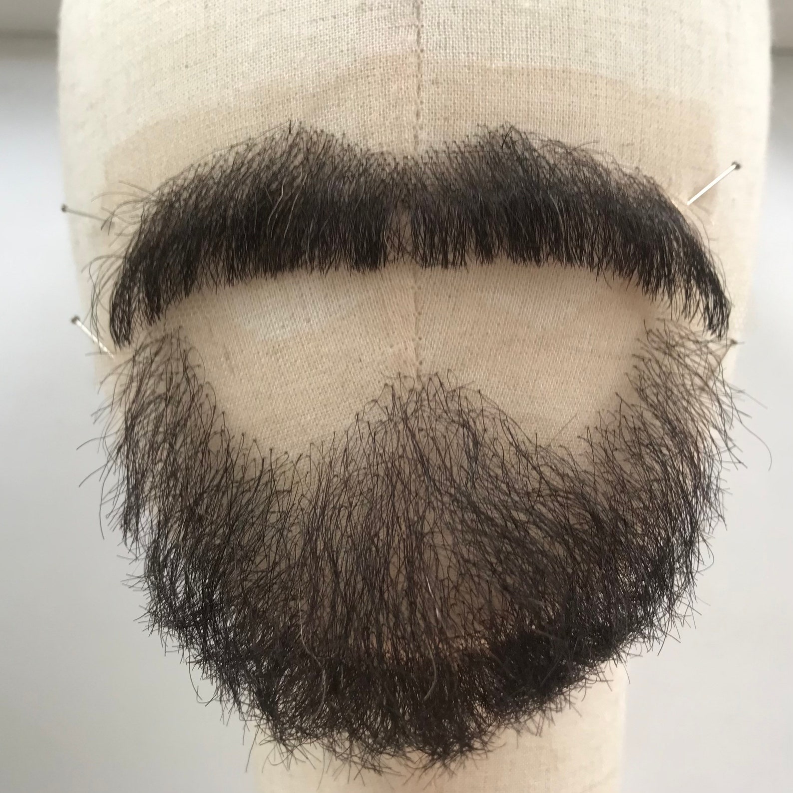 Brown fake beard and mustache / false facial hair Etsy