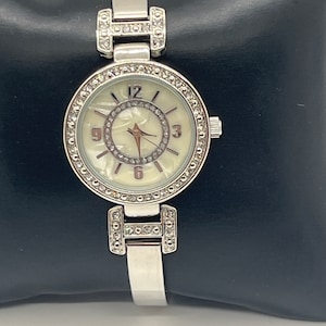 Rhinestone Silvertone ladies watch
