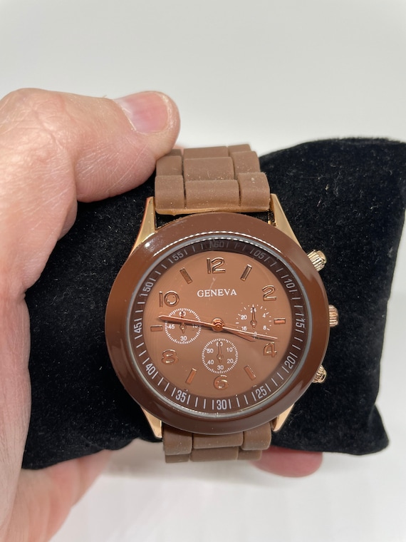 Vintage Geneva Brown Watch Etsy UK