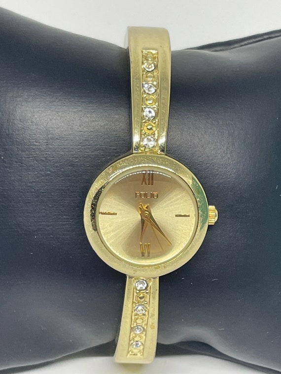 Vintage Folio Goldtone Rhinestone Watch - Etsy display picture 1