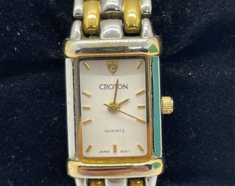 Vintage Croton Ladies Two Tone Band Watch Etsy Singapore