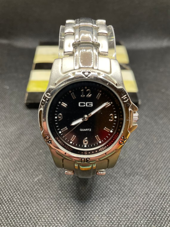 Vintage Silver Tone CG Mens Watch Etsy