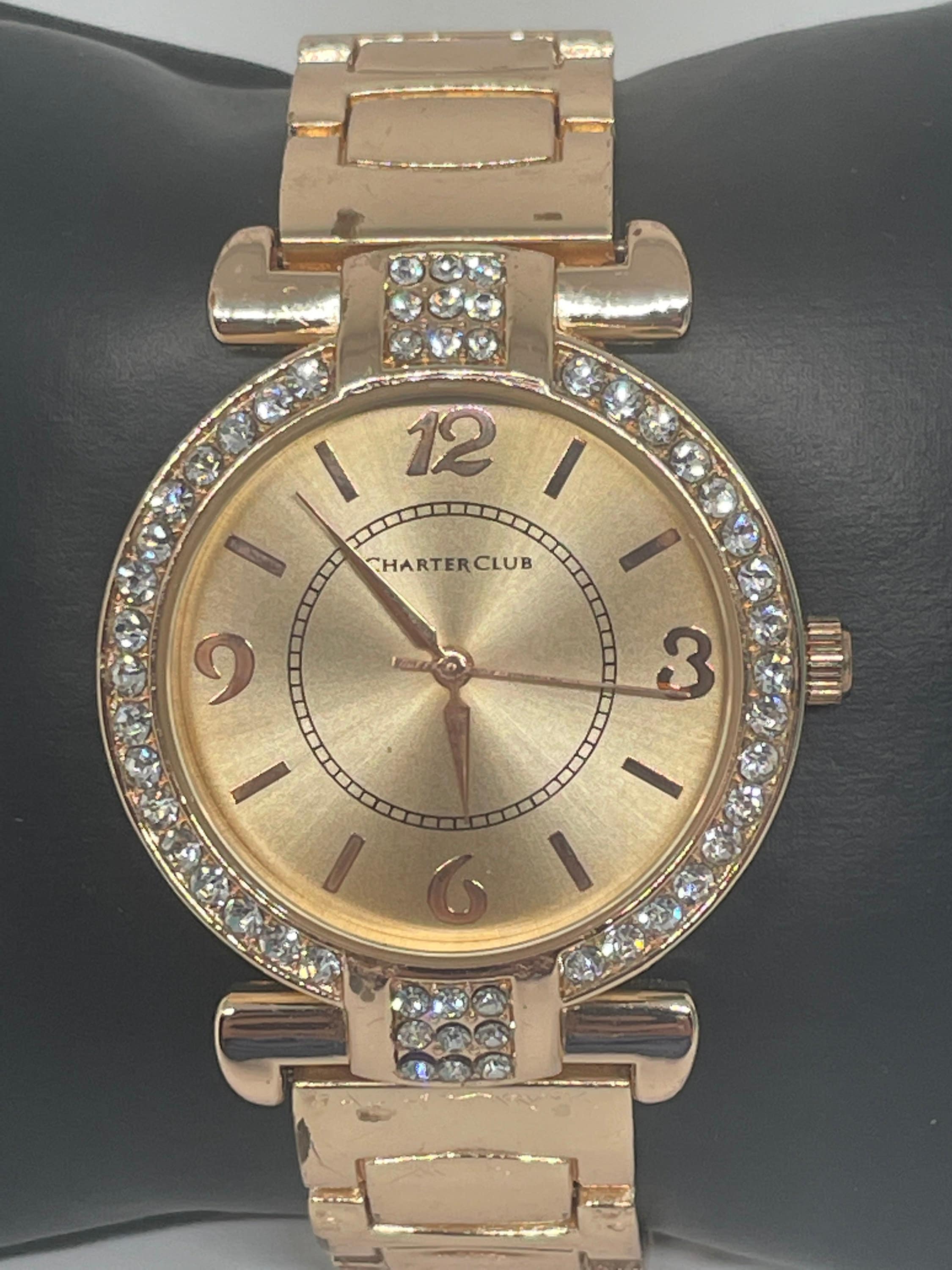 Vintage Charter Club rhinestone ladies watch