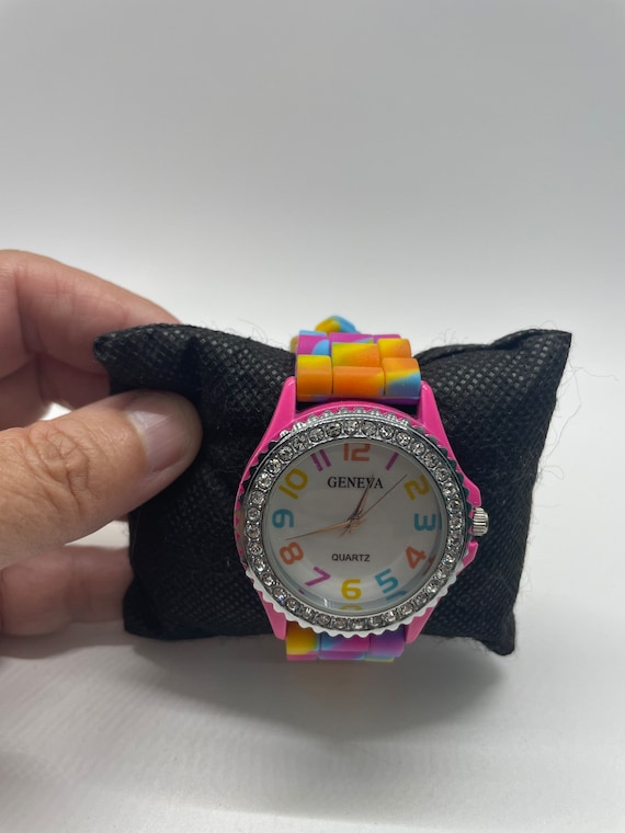 Vintage colorful ladies Geneva watch - image 1