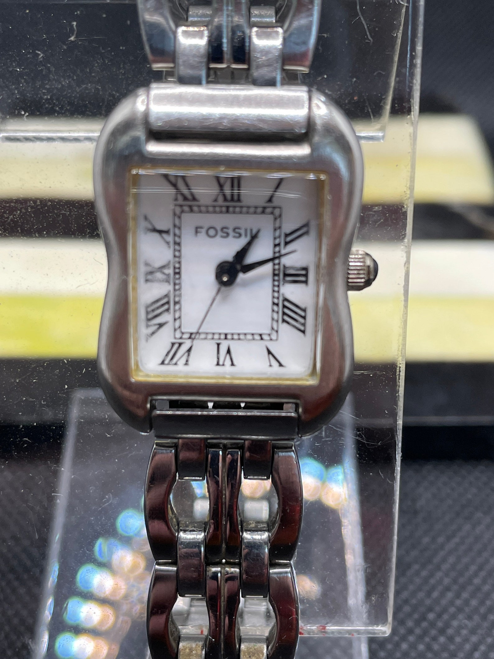 Vintage Fossil Silver Tone Ladies Watch. Etsy