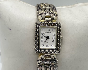 Silver Ice Out Geneva and Crystal Watch Silver Iced Out Geneva Watch - Etsy main image 3
