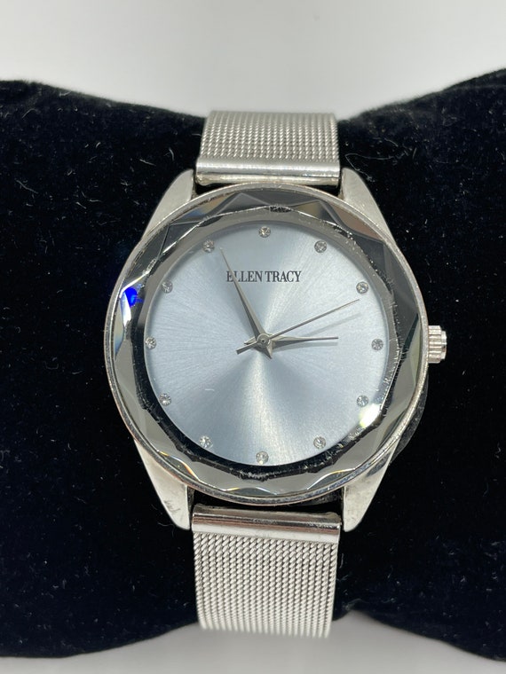 Vintage Beveled Ellen Tracy Mesh watch - Gem