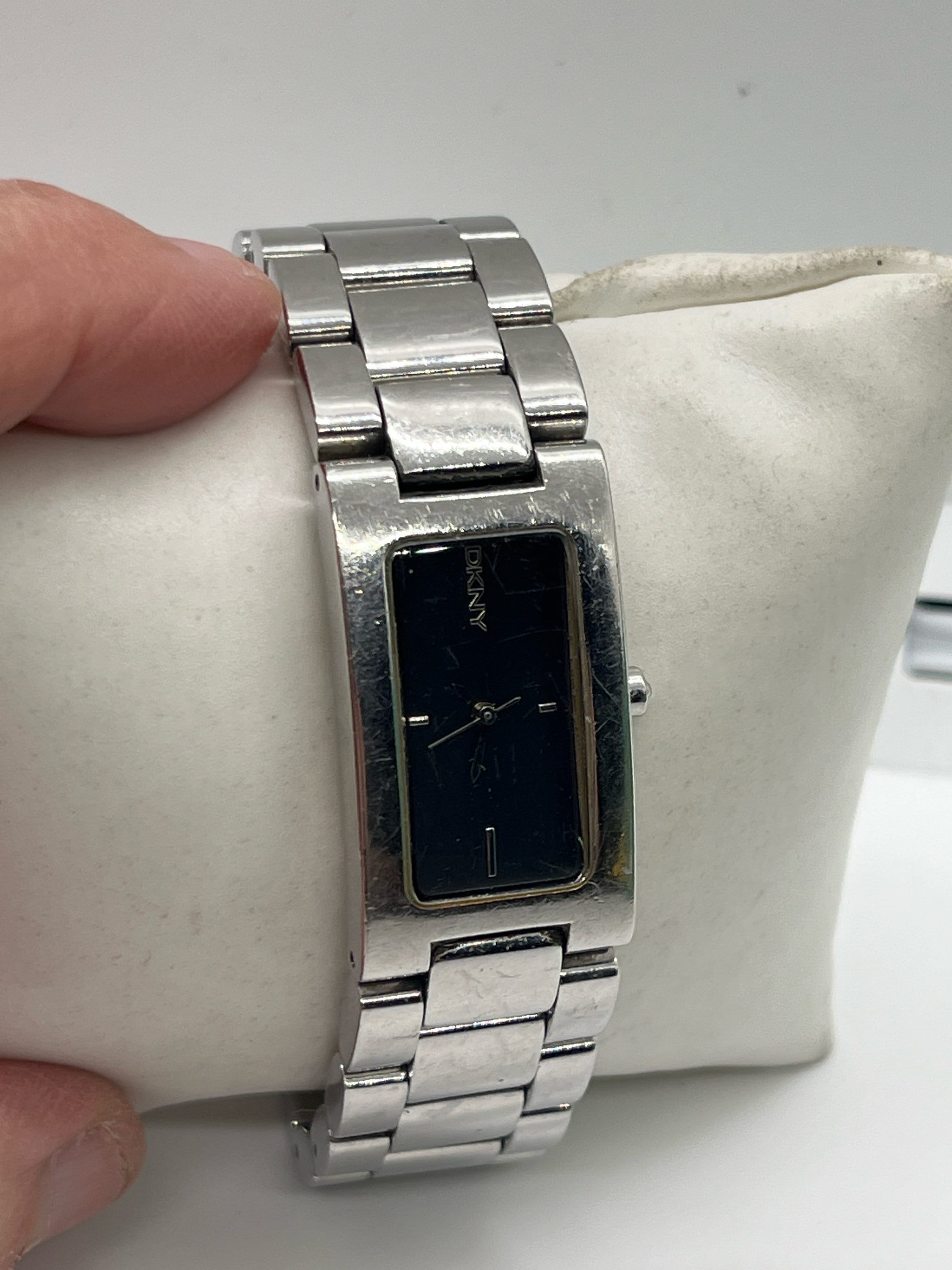 Vintage DKNY Silvertone ladies watch Etsy