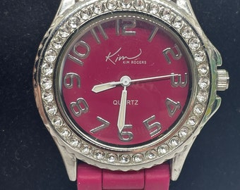 Vintage Kim Rogers rhinestone watch see desc