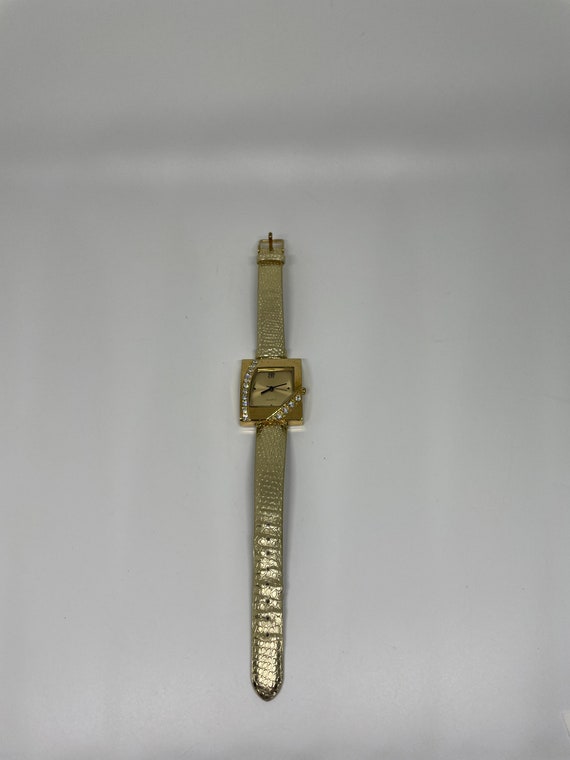 Vintage goldtone rhinestone ladies watch - image 2