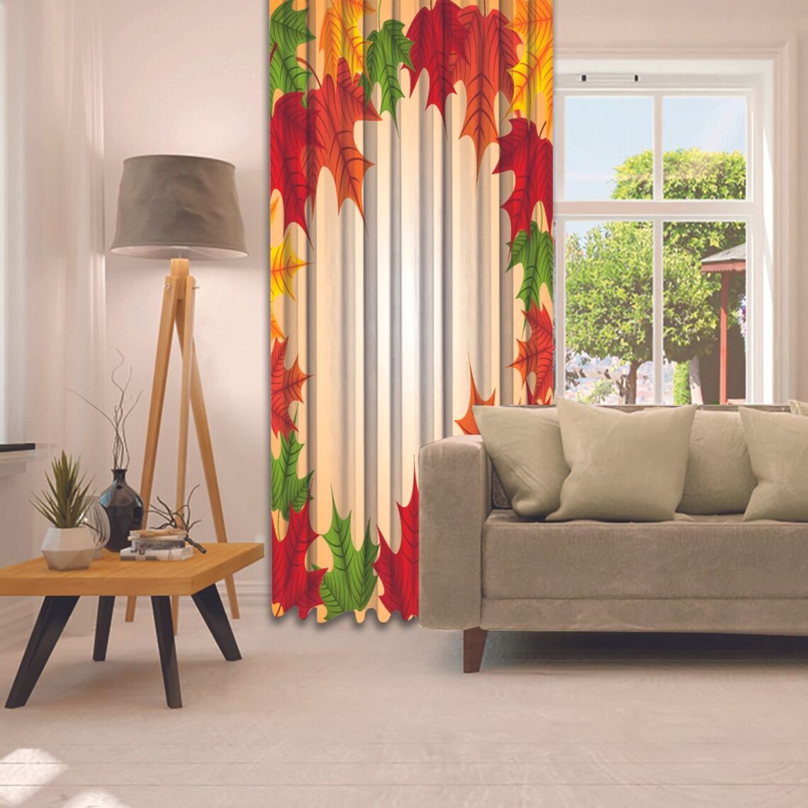 Autumn Decor Printed Curtain / Drapes For Living Room Dining Etsy