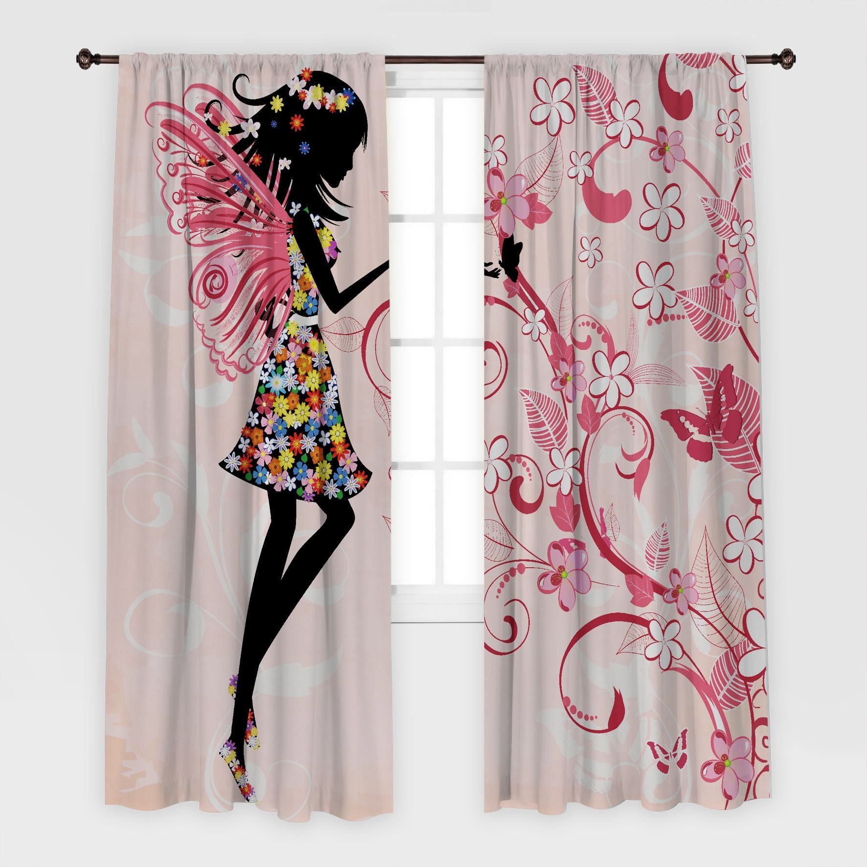 Fairy Printed Curtain / Drapes for Living Room Dining Room Bed Etsy