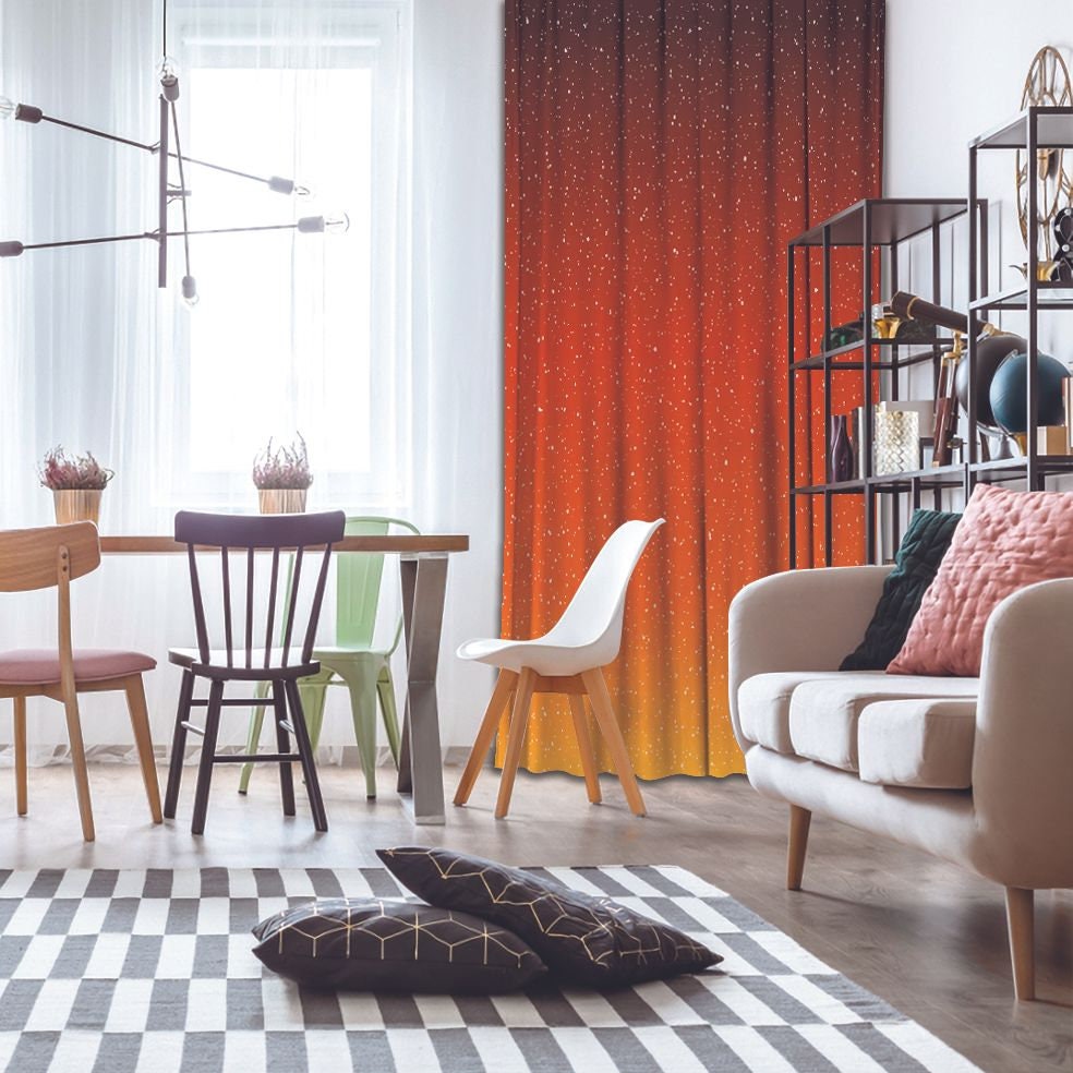 Farbe Übergang gedruckt Vorhang / Drapes für Wohnzimmer | Etsy