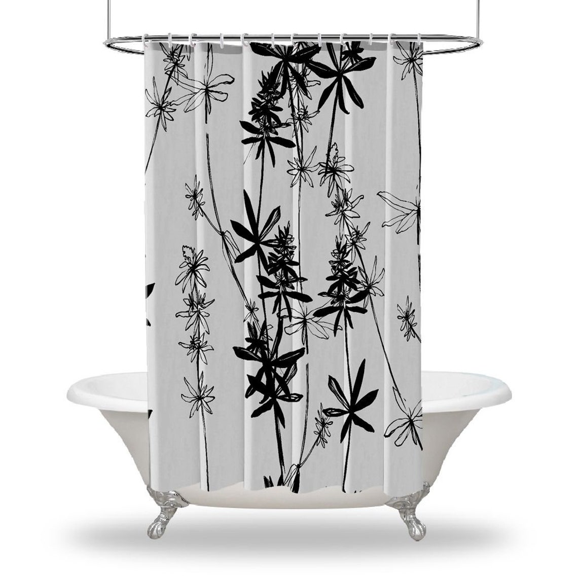 Art Printed Showers Curtain / Waterproof Button Hole Shower Etsy