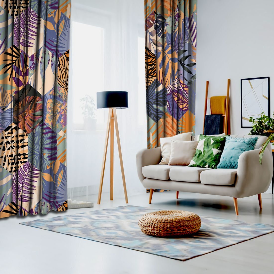 Tropical Print Curtain / Drapes For Living Room Dining Room Etsy