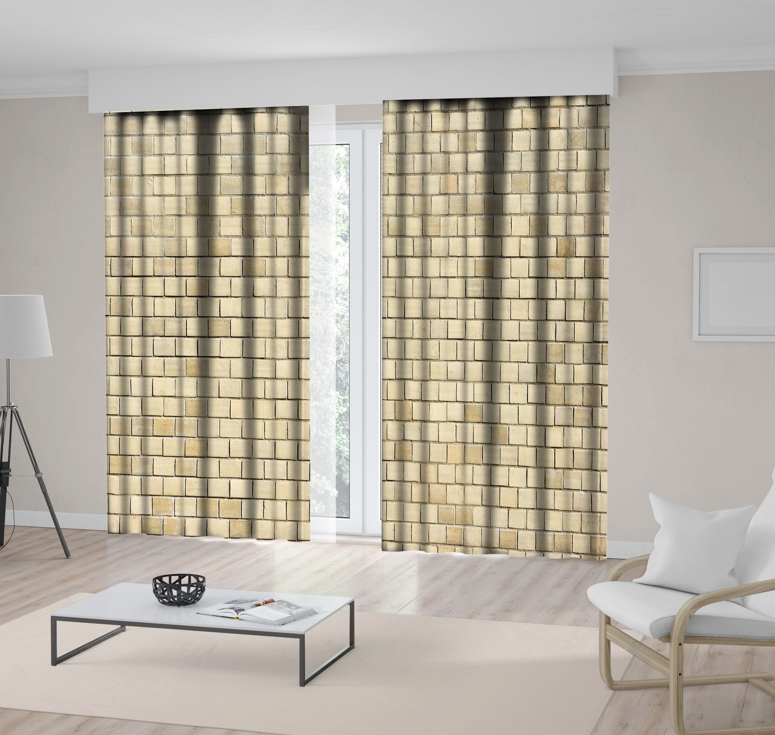 Brick Wall Printed Curtain / Drapes For Living Room Dining Etsy
